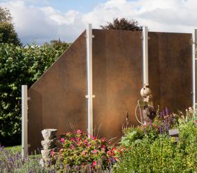 GrojaPremo HPL-Sichtschutzelement Senkrecht 90x180/Rostoptik 