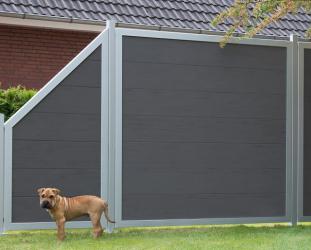 GrojaViento Zaunelement Quadratisch 180x180 cm Anthrazitgrau 